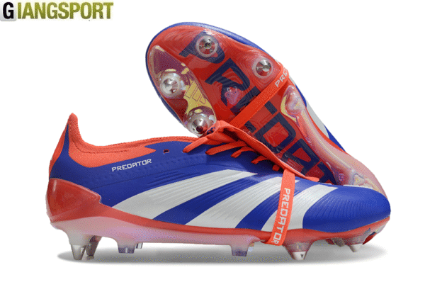 Giày sân cỏ tự nhiên Adidas Predator Elite Tongue SG xanh đỏ